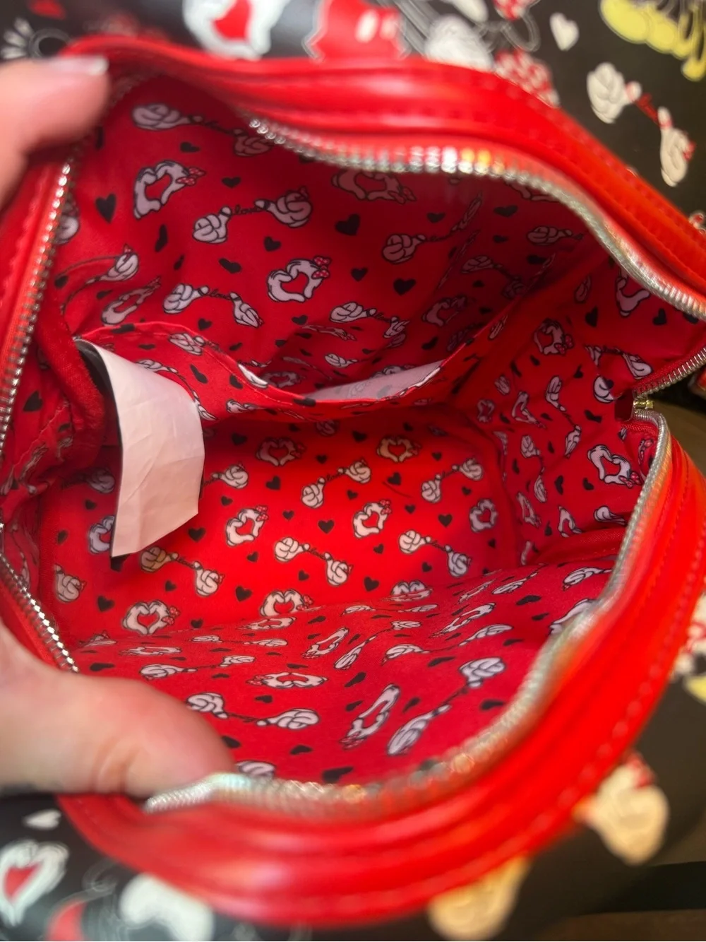Loungefly Black, Red & White Mickey & Minnie Heart Mini Backpack and Wallet Set